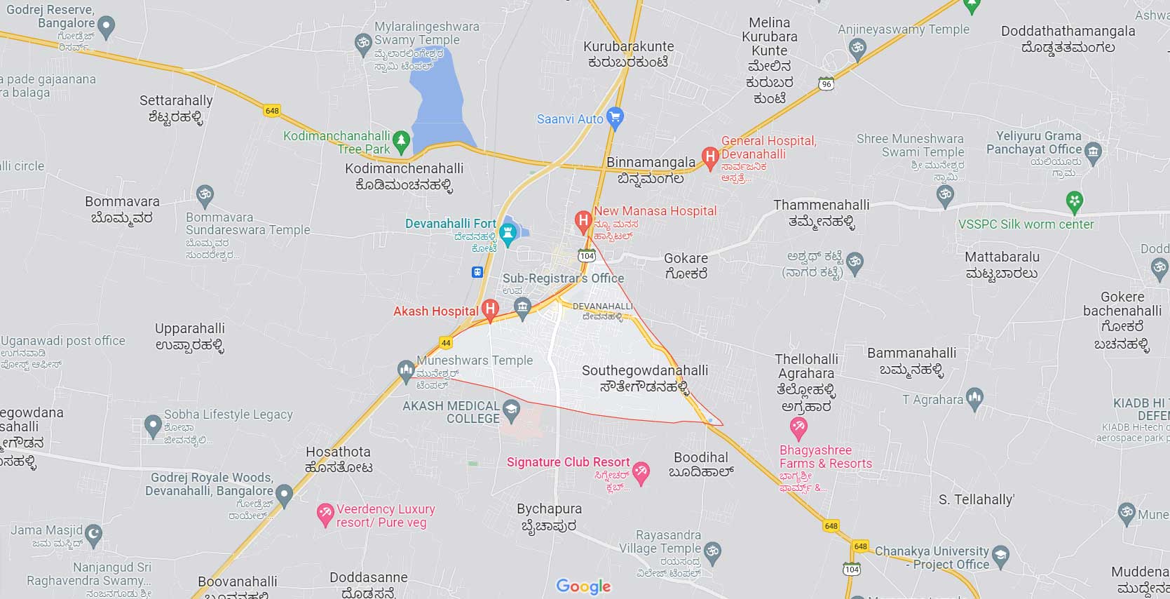 Brigade Oasis Plots Devanahalli Location Map